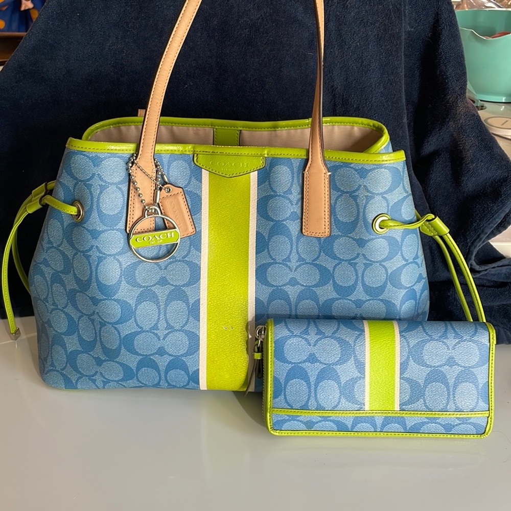 Coach bag with matching wallet only used one season.